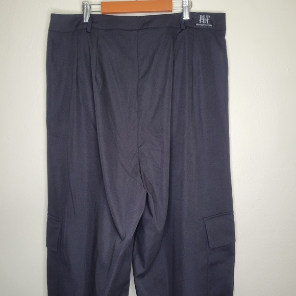 PrettyLittleThing Shape Black Buckle Detail Cargo Wide Leg Pants, Size 14 - Picture 14 of 16